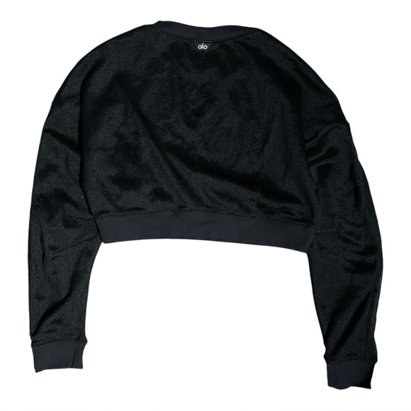 Alo Yoga Mesh Crop Top Black - Picture 1 of 3